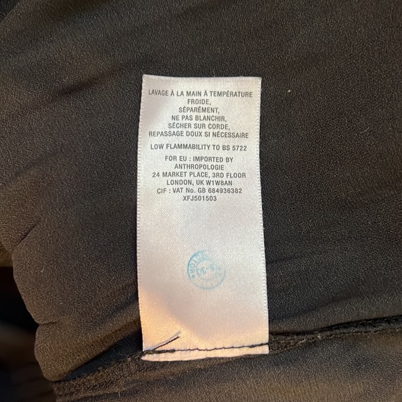 Anthropologie Maeve Black Tiered Lace Babydoll Short Sleeve Tunic Top V-Neck M - Picture 9 of 11